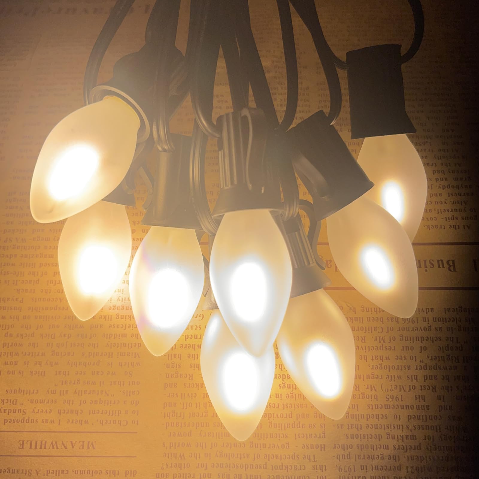 25 Pack LED C7 Frosted Replacement Bulbs Frosted White Glass LED Light Bulbs Dimmable 0 6 Watt C7 — view 4