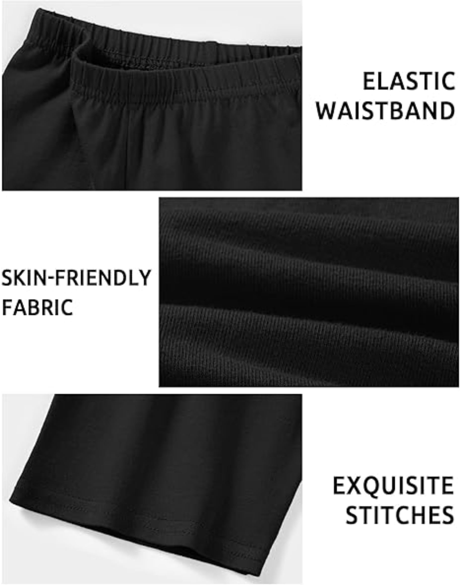 Khwaish Store Boys & Girls Cotton Cycling, Biker, Aathletic Shorts Soft Stretcheble Workout Yoga Mid Thigh Length Boyshort Underwear. Pack of 2_(White, 8-9Year) 1