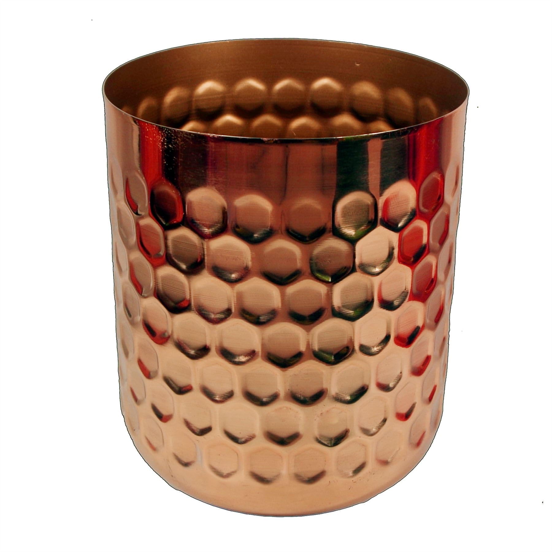 Leaf Honeycomb Metal Planter - Copper Orange - 18cm