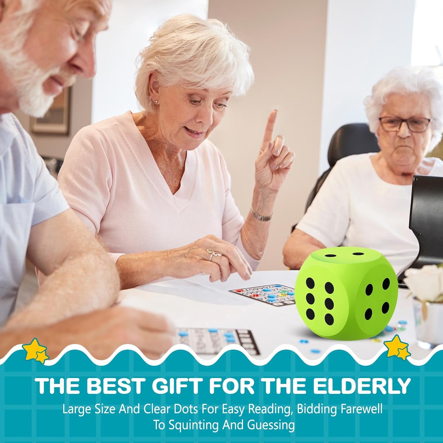 Shappy 6 Inches Foam Dice Fun Filled Large Educational Toy Kawaii Giant Dice Decorative Eva Foam Jumbo Cube Big Square Building Blocks for Game Nights Learning Sessions(Multicolor,4 Pcs)