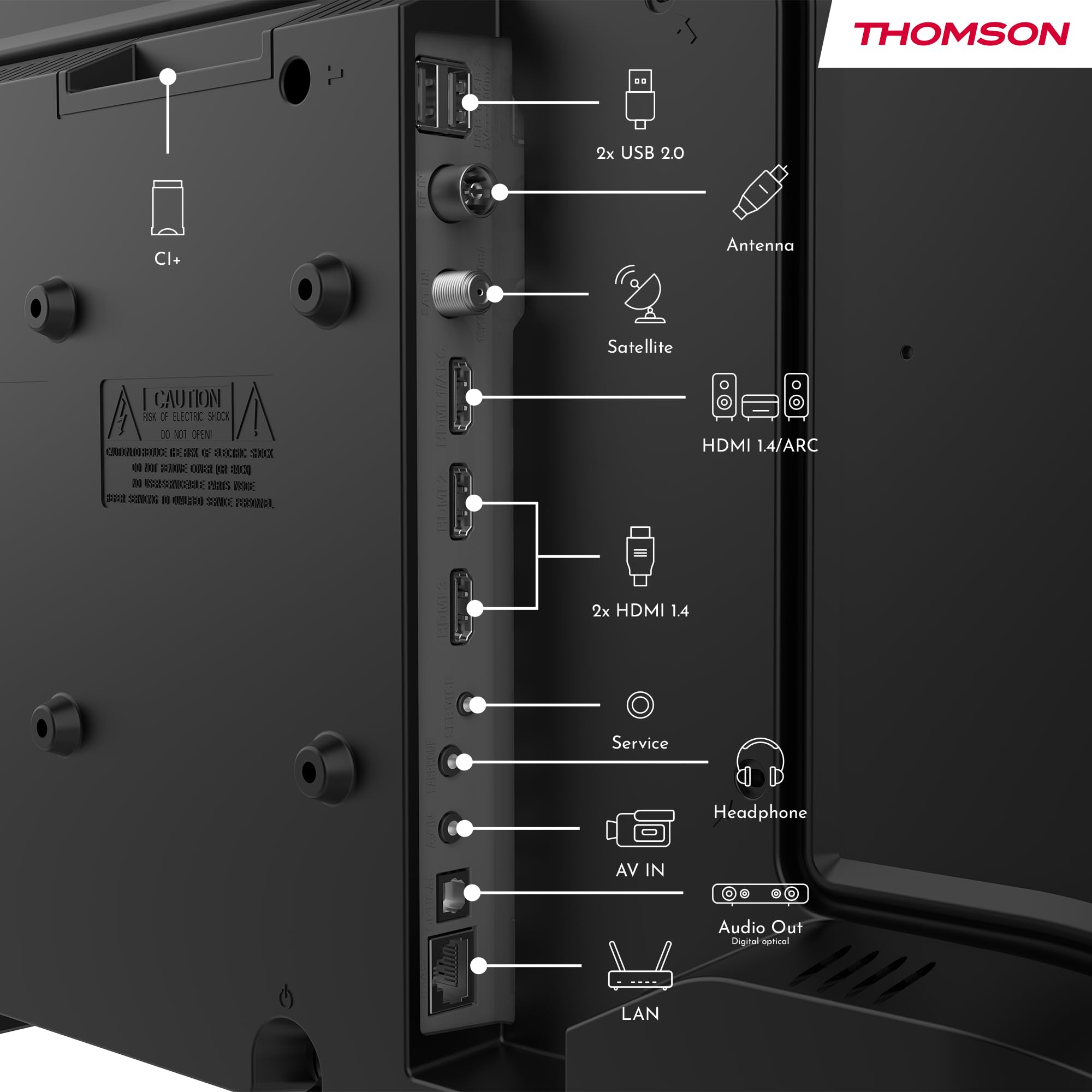 THOMSON 24 Pouces (60 cm) HD LED Smart TV, Wi-FI, Commande vocale, HDR10, Dolby Audio, Triple Tuner (Câble-Satellite-TNT), HDMI, USB, 1.5GB RAM, 8GB Flash – 24HT2S15