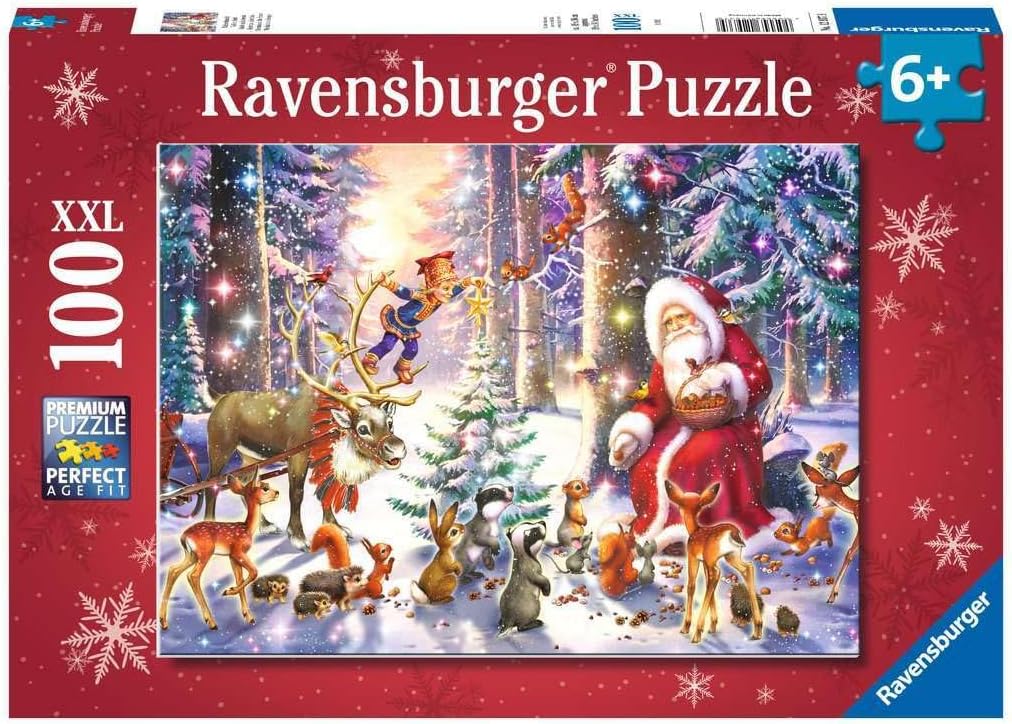 Ravensburger Christmas in the Forest 100 Piece XXL Jigsaw Puzzle for Kids – Every Piece is Unique, Pieces Fit Together Perfectly