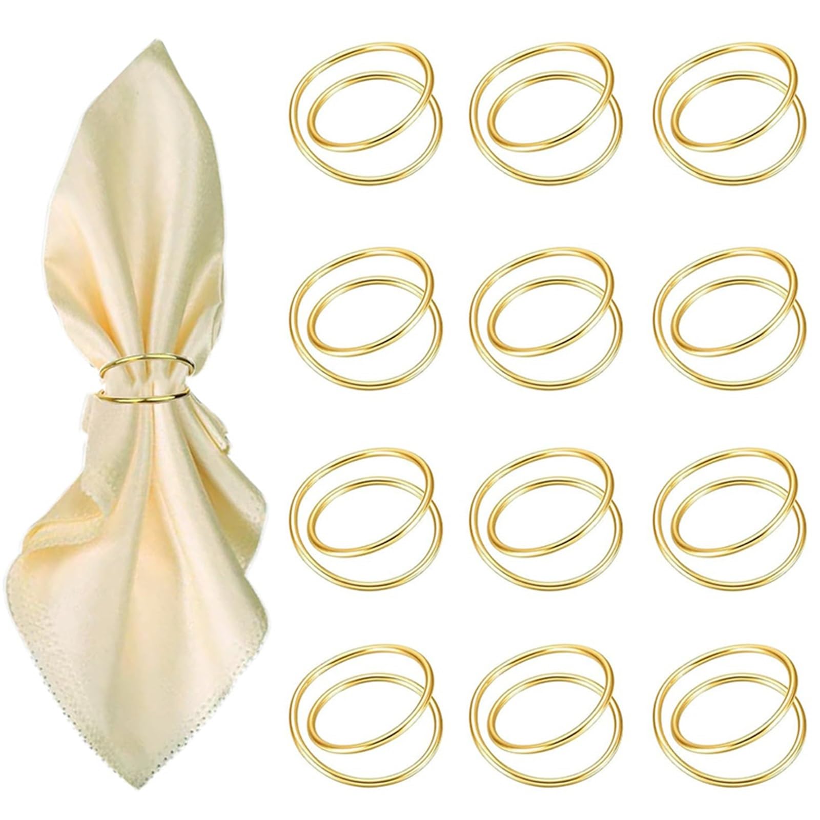 Napkin Rings 12pc Gold Metal Spiral Napkin Rings