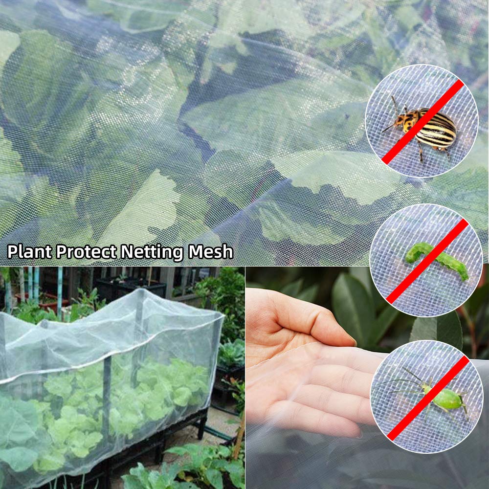 APOE Rete Anti Insetti e Anti Uccelli, Ortaggi Proteggi Reti Maglia Fine Barriera per Proteggere Piante, Fiori, Frutta e Verdura in Giardino, Bianca