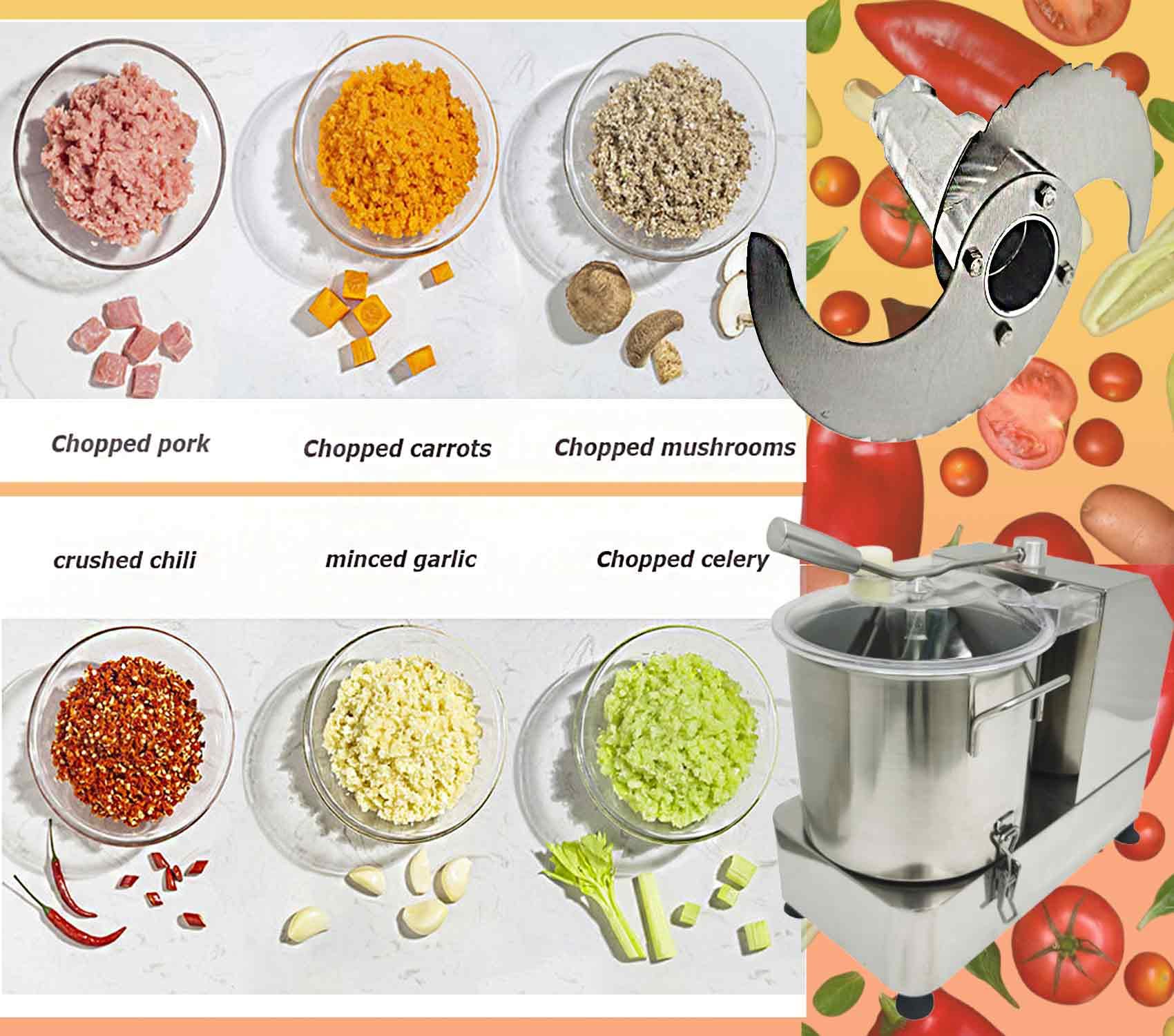 Trituradora de alimentos para carne y verduras de 110 V, 9 L, picadora de alimentos de velocidad ajustable de 1800 W con ventana transparente visible, picadora eléctrica comercial de acero 7