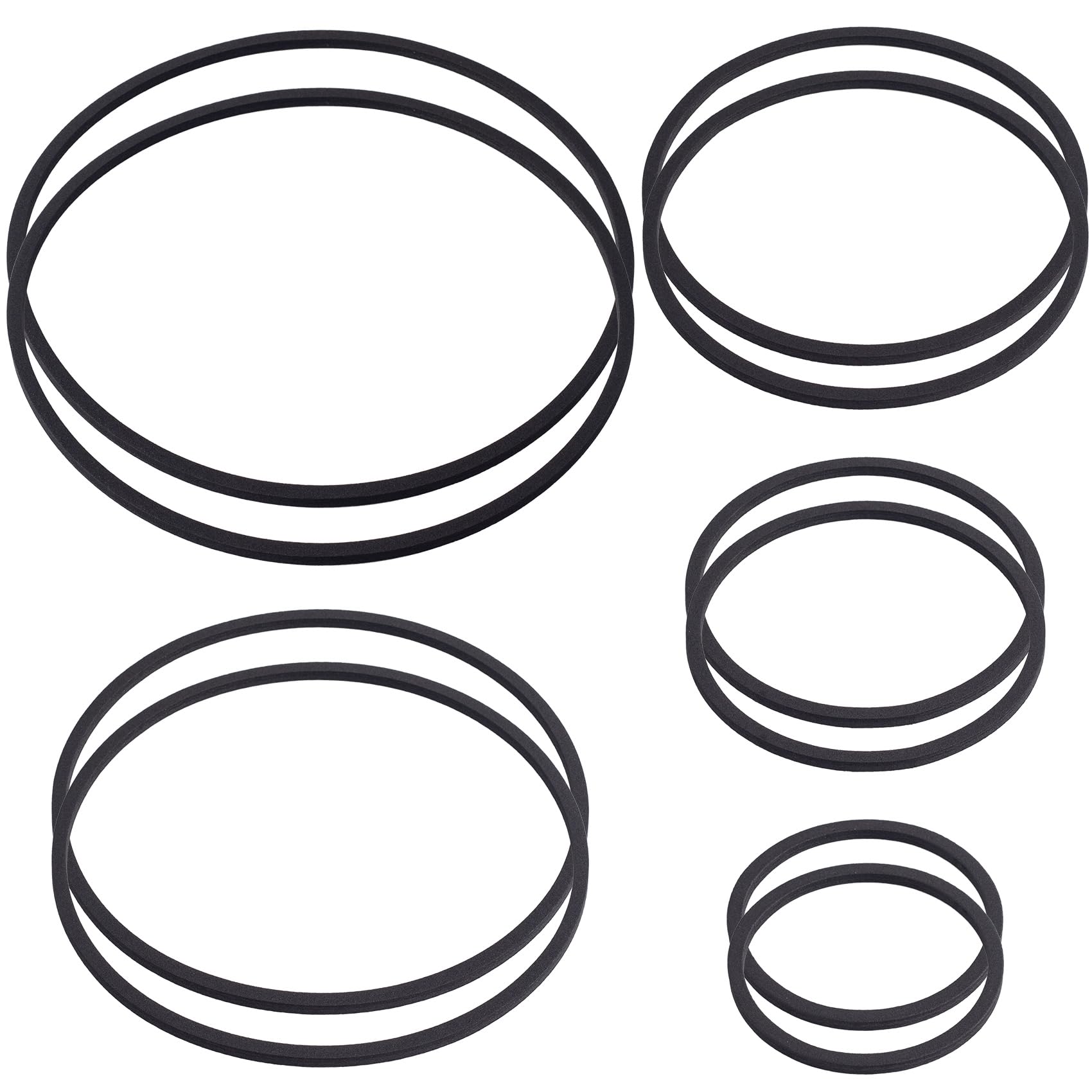 Isslly 10PCS Fish Feeding Rings, 5 Sizes Oval Aquarium Floating Plant Barriers, Foam Fish Feeder Rings, Fish Tank Aquarium Accessories for Fish, Floating Plant - Black