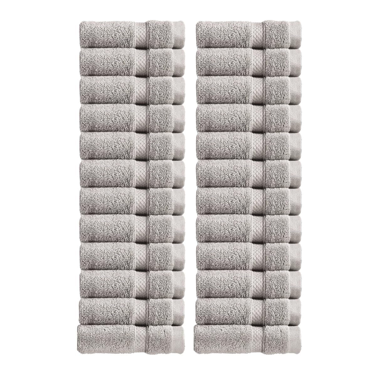 Christy Chroma Face Cloths Set | Pack of 24 | Soft Velvety Smooth Bathroom Flannels | Bold and Bright | Face and Body Wash Cloths | 100% Cotton | Dove Grey — image 1