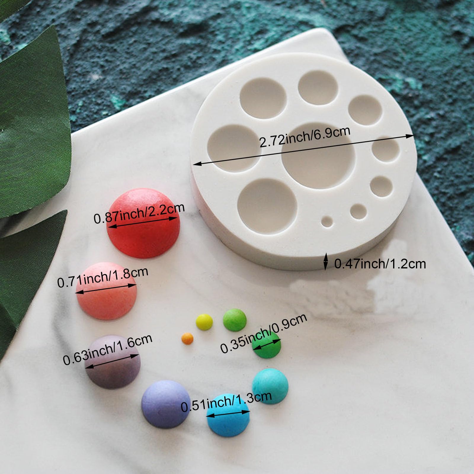 3PCS Half Round Ball Polymer Clay Molds, Molds Miniature Silicone Half Round Polymer Earring Tools for DIY Craft Jewelry Making Earrings Decoration