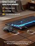 Clavier et souris sans fil Combo - Clavier machine à écrire rétroéclairé avec repose-bracelet magnétique & Support de téléphone, Light Up Round Keycaps, 2.4GHz sans fil Set pour Mac, Windows, PC, Ordinateur portable, SABLUTE