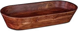 Luxe Designs Wooden Dough Bowl - Dark Burnt Acacia Wood - Handmade Decor...