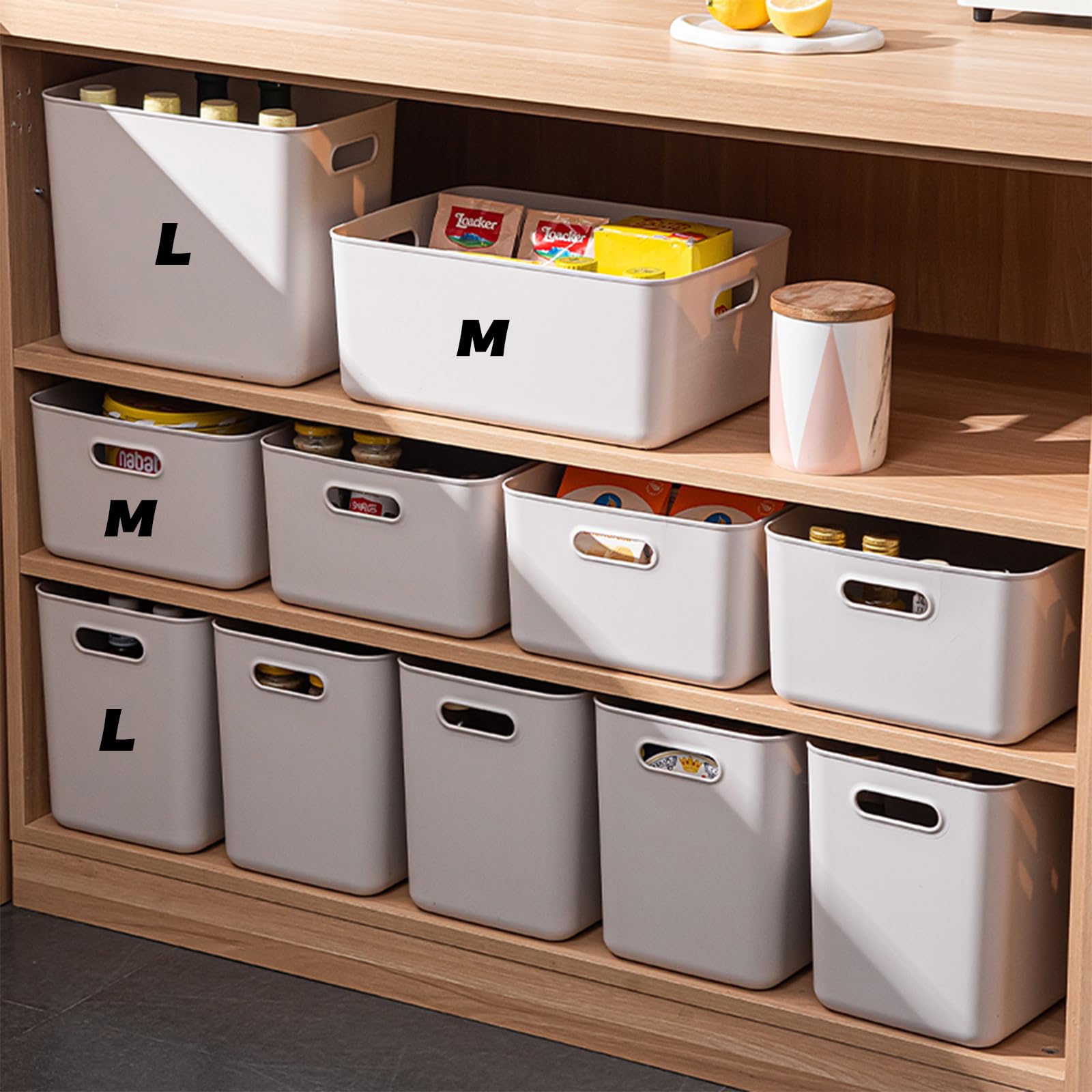 Amazon｜収納4個セット プラスチック 収納ボックス 蓋付き 約 幅30