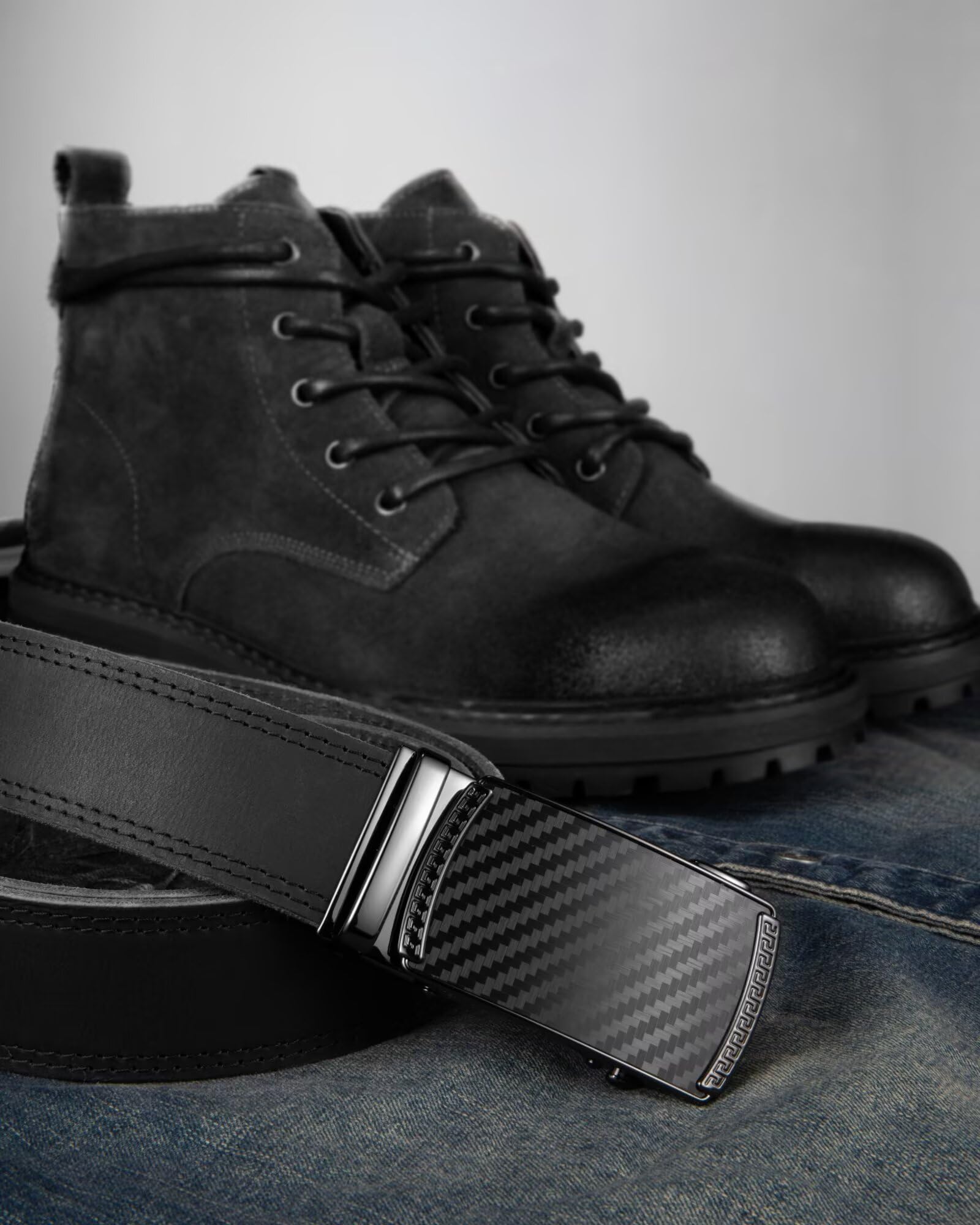 CHAOREN Cintura Uomo, Cintura Uomo Pelle Cricchetto Automatica Fibbia 35mm, Cinta Regolabili per Adattarsi