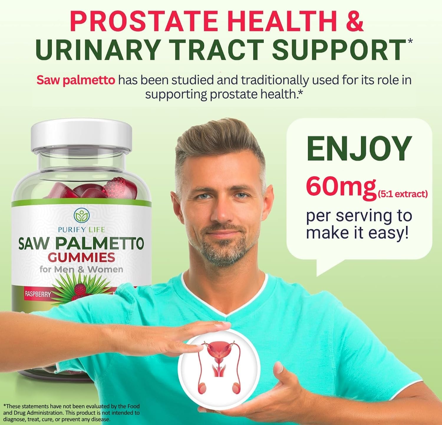 Saw Palmetto Gummies for Men & Women to Support Healthy Hair Growth, 60ct — Amazon image 2