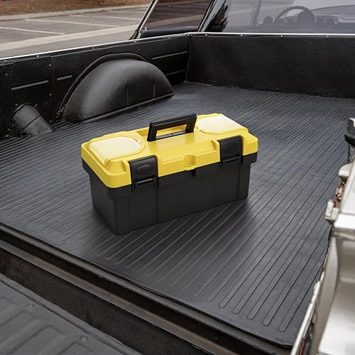 Miniatura 9 de Caja de herramientas de plástico de 16 pulgadas con asa, caja de herramientas portátil con bandeja extraíble y diseño con cerradura, organizador de