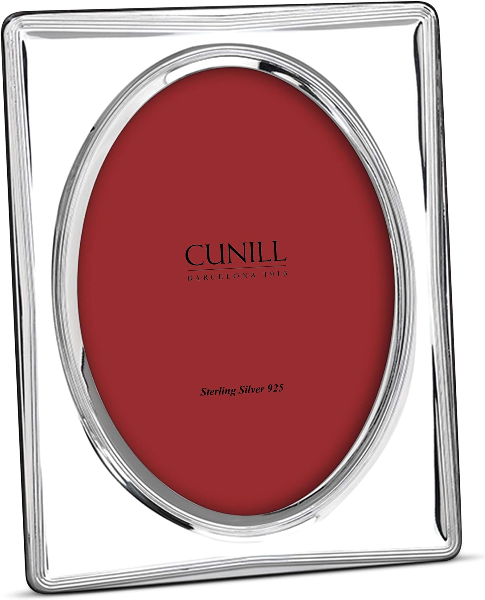 Cunill Engravable Silver Picture Frame, 925 Sterling Solid Wood Glass, 8x10