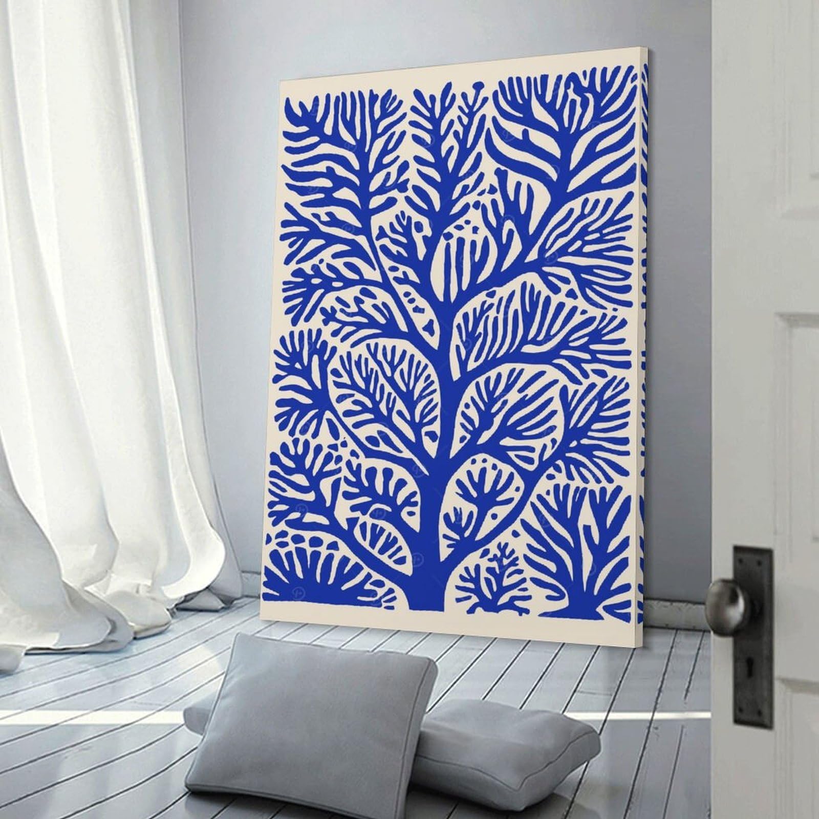 Junmoney Blue Coral Reefs Decorative Canvas Print 20x30inch(50x75cm), for Gallery Wall Layouts in Home Or Office, Home Wall Art for Statement Displays