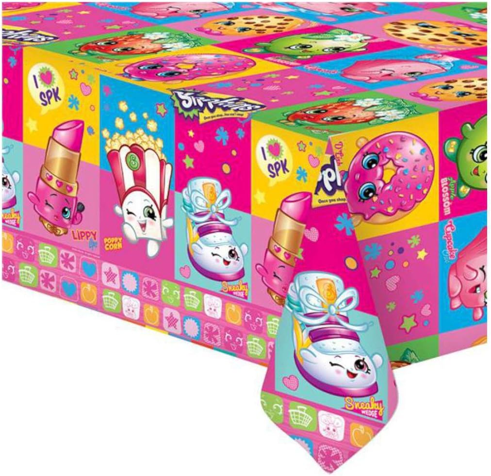 Official Shopkins Plastic Wipeable Party Tablecover 183cm x 138cm NEW