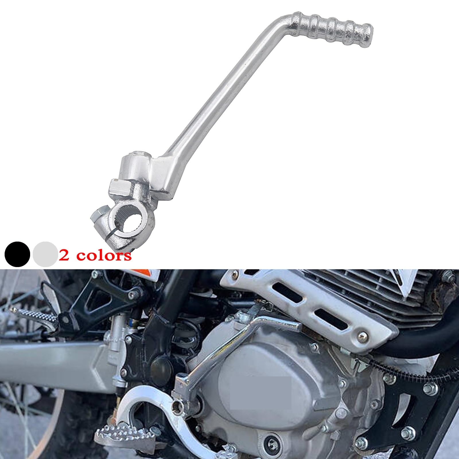 Pedivella Accensione Moto Leva di avviamento a pedale per motocicletta con foro, adatta per 50 cc, 70, 90, 110, 125, 140(13mm black)