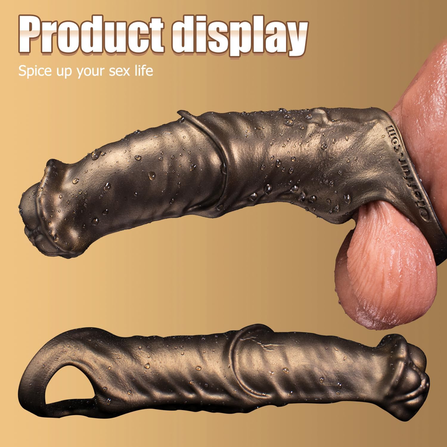 Horse Penis Sleeve Cock Sleeve, Ultra-Soft Adult Male Sex Toys for Men Penis Extender Cock Ring Extended Ejaculation， Elastic Penis Ring to Enlarge Prolong for Men Couple Play (S)