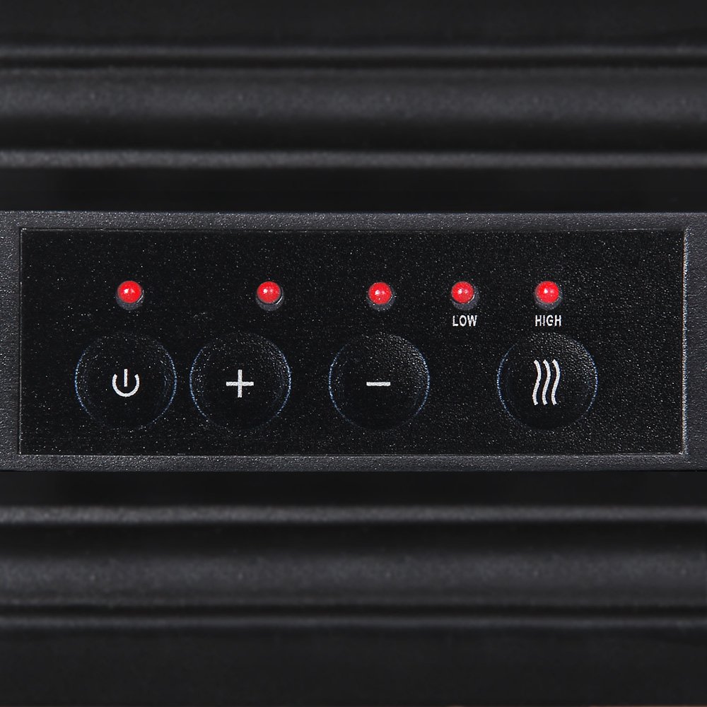 MONZANA® Elektrokamin LED Flammeneffekt 2000W Heizlüfter Elektrisch 2 Heizstufen Fernbedienung Heizung Timer Kamin Wohnzimmer Ofen 70x36x66cm Schwarz