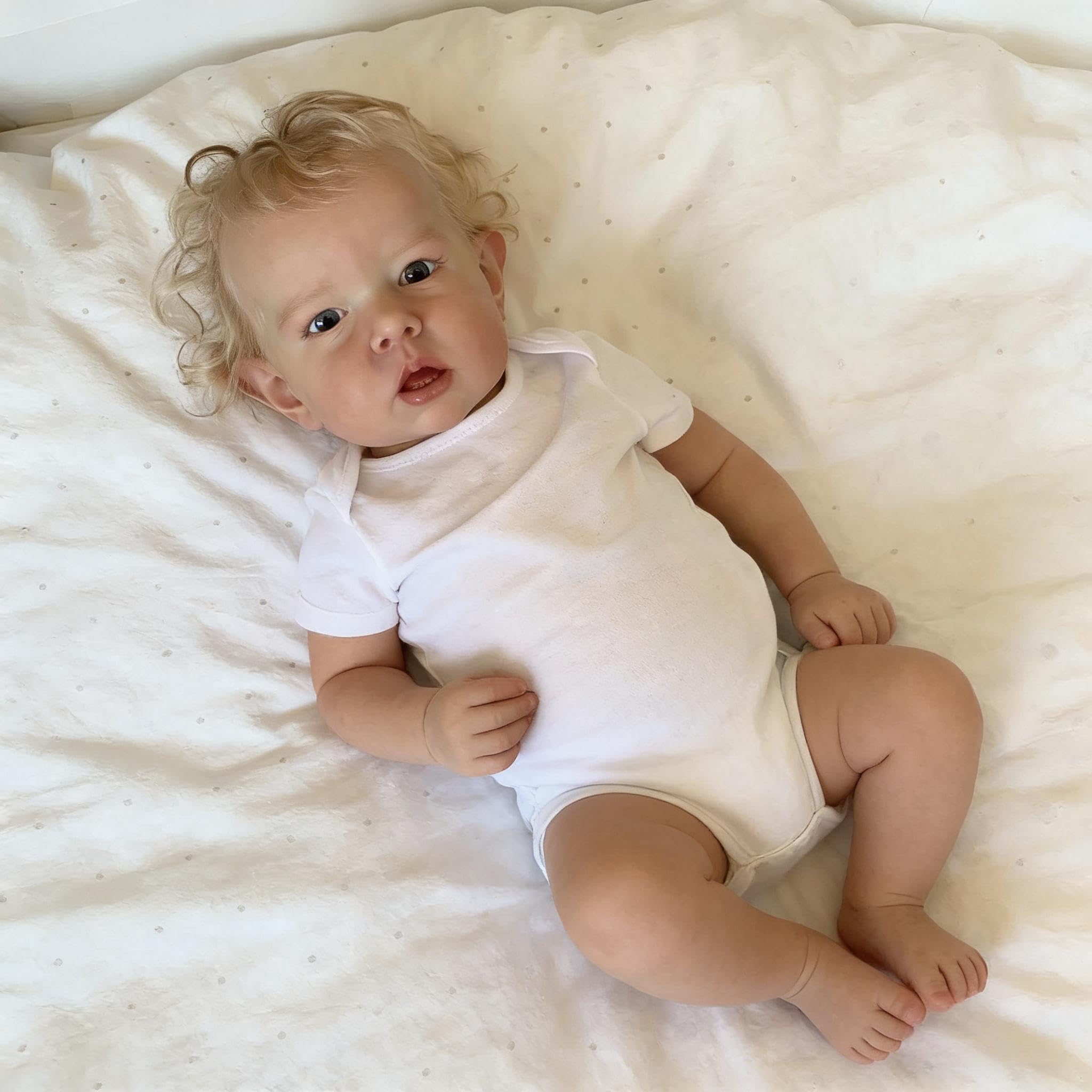 RXDOLL 70cm Realistische Reborn Babypuppen Riesige Größe Reborn Kleinkind Puppe Junge Liam Weiche Kuschel Tuch Körper Lebensecht Toddler Baby Puppen Spielzeug mit Offenen Augen