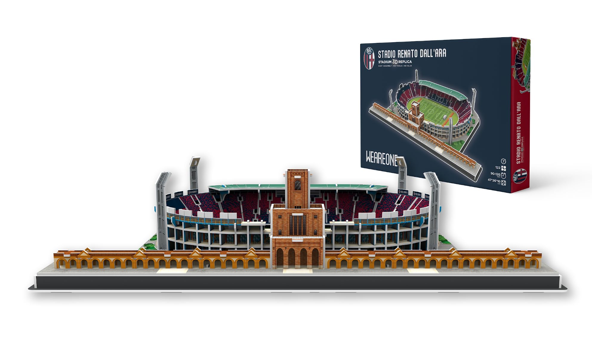 Pro-Lion Puzzle 3D dello stadio Renato Dall'Ara - 112 pezzi | Sede del Bologna Football Club | Serie A FC Regali calcistici per bambini dai 7 anni in su