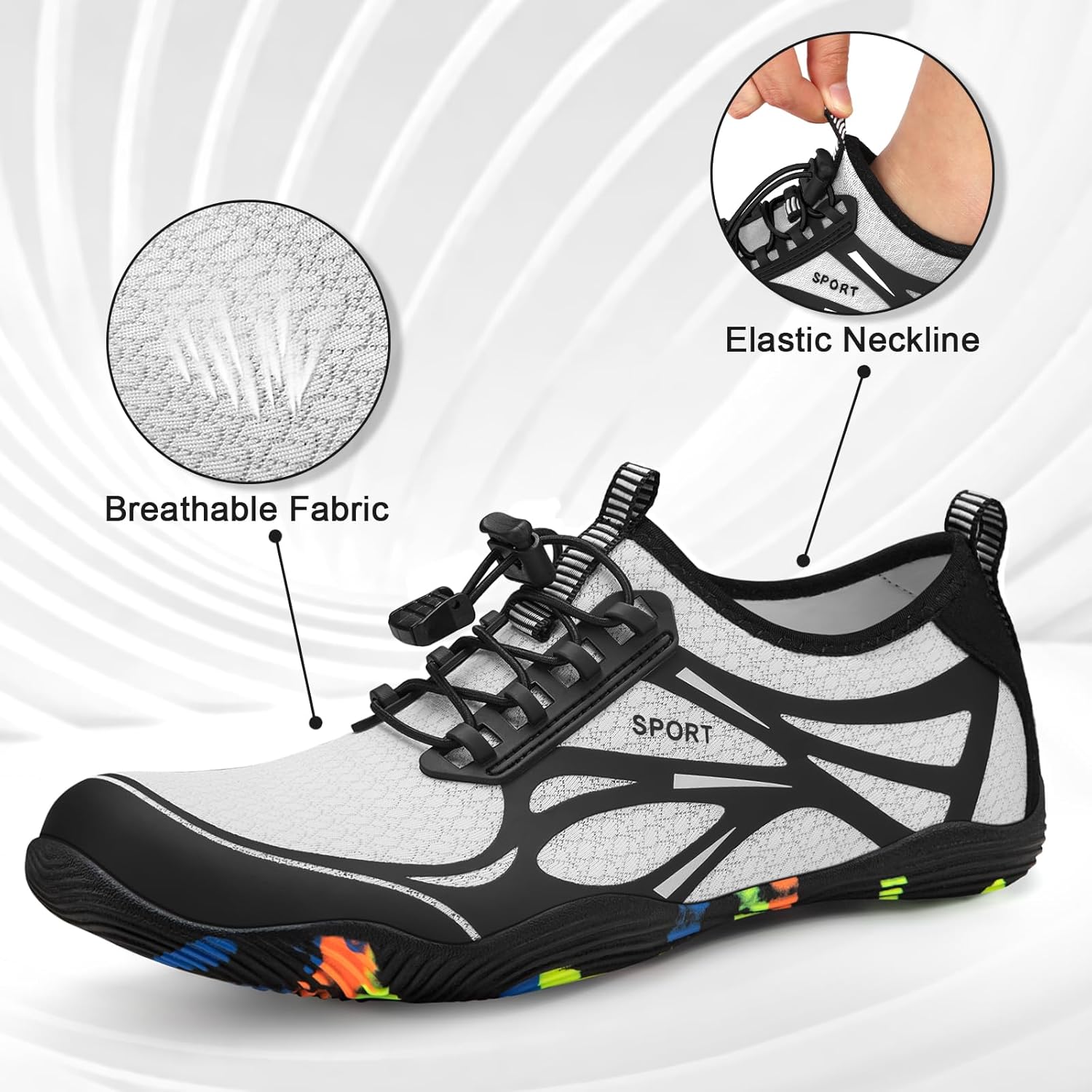 ATHMILE Water Shoes for Men Women River Shoes Adult Swim Beach Lake Pool Aqua Socks Barefoot Quick Dry for Hiking Surfing Kayaking Cruise Ship Essentials - Image 2