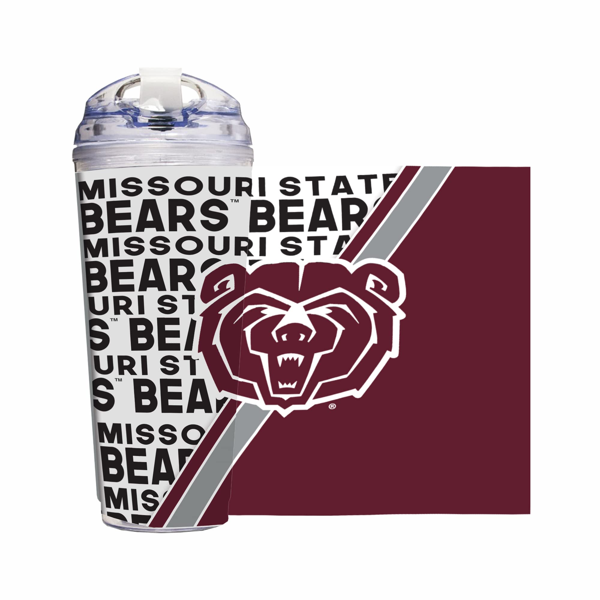 Gobelet acrylique double paroi robuste Missouri State Bears durable de 710 ml