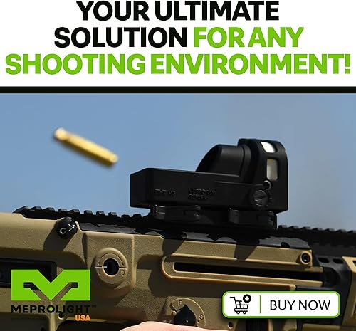 Miniatura 7 de MEPROLIGHT MEPRO M21 Day and Night Self Illuminated 1X Fiber Optics and tritium Powered Reflex red dot with Bullseye, dot, Triangle and X reticles,