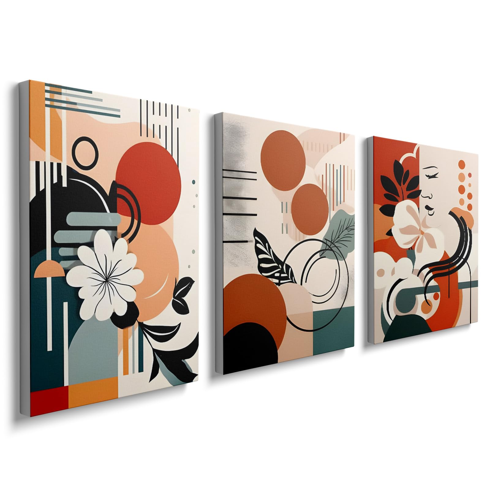 Boho Wall Art Poster Prints Canvas Bedroom Wall Decor Abstract Prints Pictures for Living Room Bathroom Wall Art Prints Framed Home Decoration 12 x 16 Set of 3 Poster Artwork