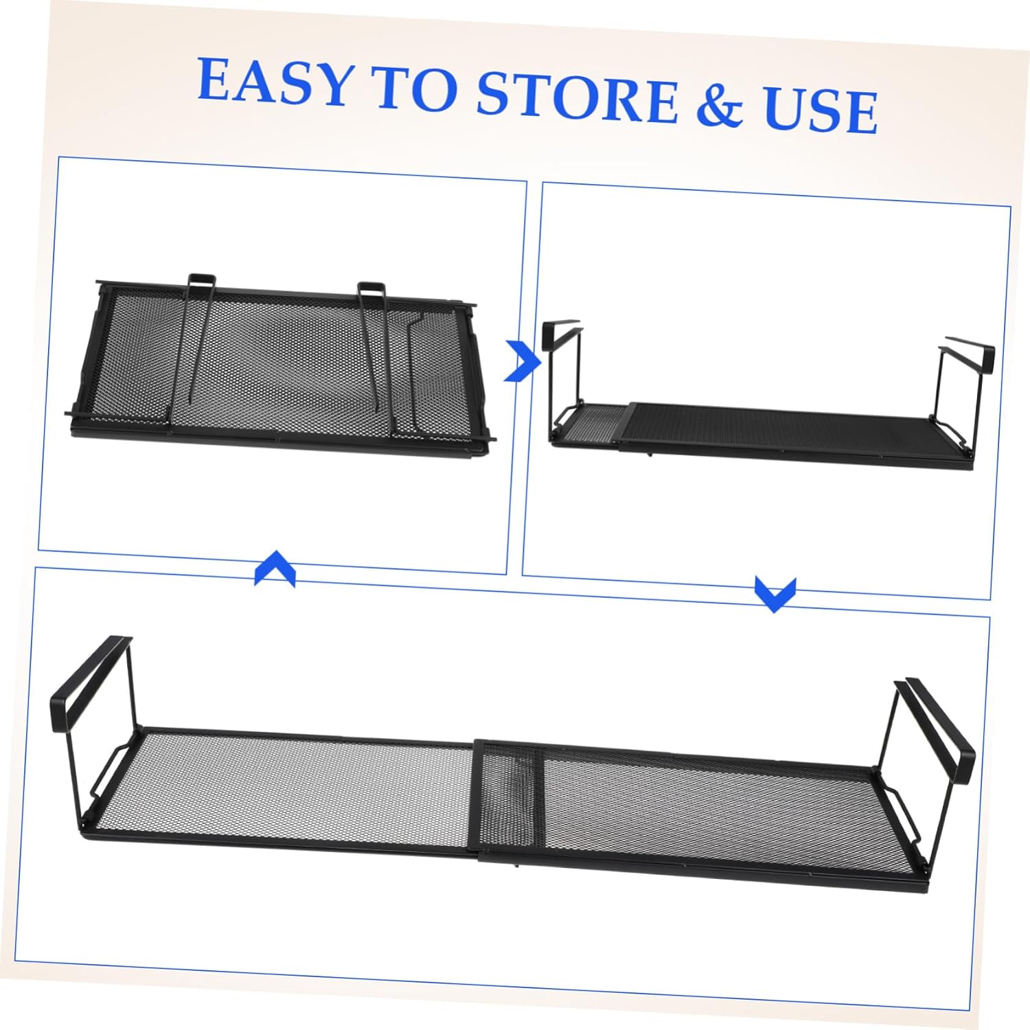 Cabilock Telescopic Shoe Support Under Shelf Organizer Easy Install Sturdy Expandable Kitchen Storage Rack