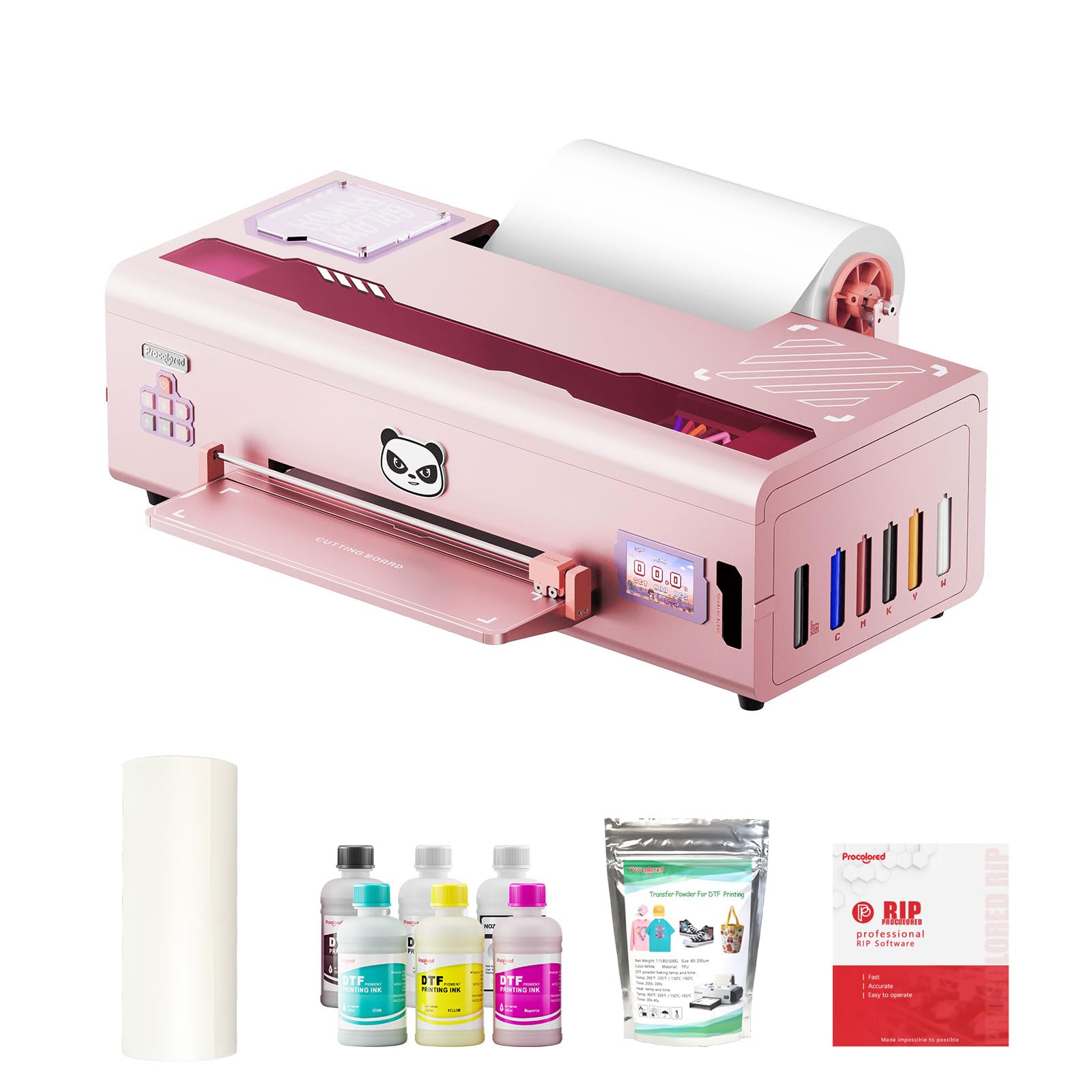 Procolored K13 Lite Impresora DTF A3 para Camisetas y Ropa, 33cm Impresora Textil con Tinta Blanca y protección infrarroja del Cabezal, máquina DIY de diseño Textil (Rosa)