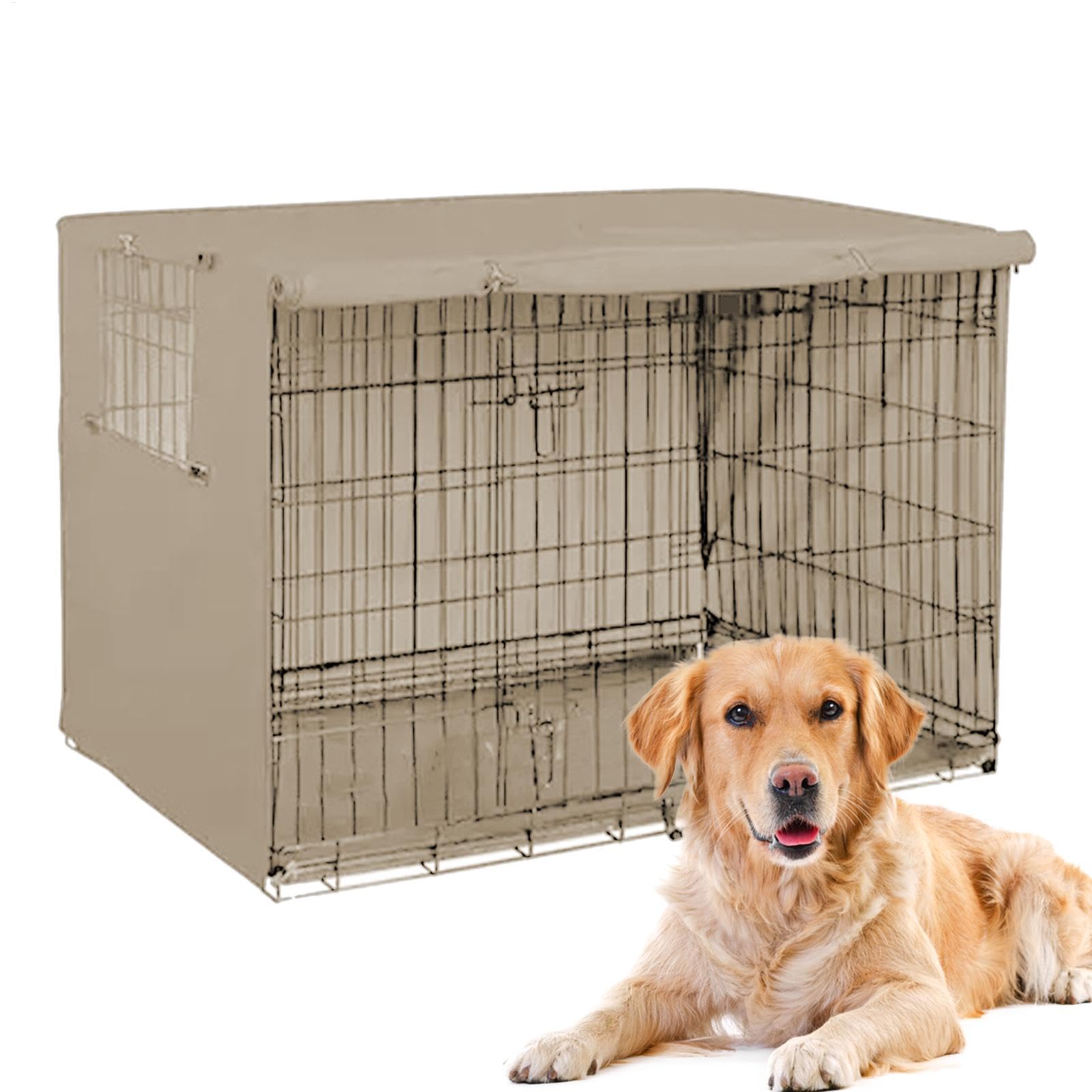 Pet Cage Cover - Oxford Dog Kennel Cover, Durable Crate Cover | Windproof Waterproof Pet Crate Cover, Heavy-Duty Cage Cover for Dogs and Cats, Indoor Outdoor Kennel Cover, Protective Cover for Crates