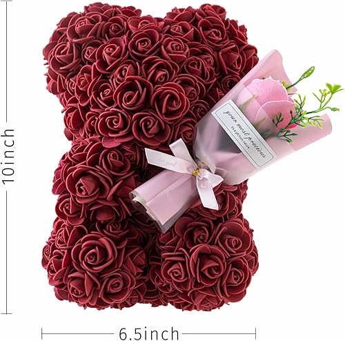 Miniatura 2 de Regalos de oso de rosas para mujer, el mejor regalo para el día de San Valentín, día de la madre, Navidad, cumpleaños, regalo de oso de peluche de
