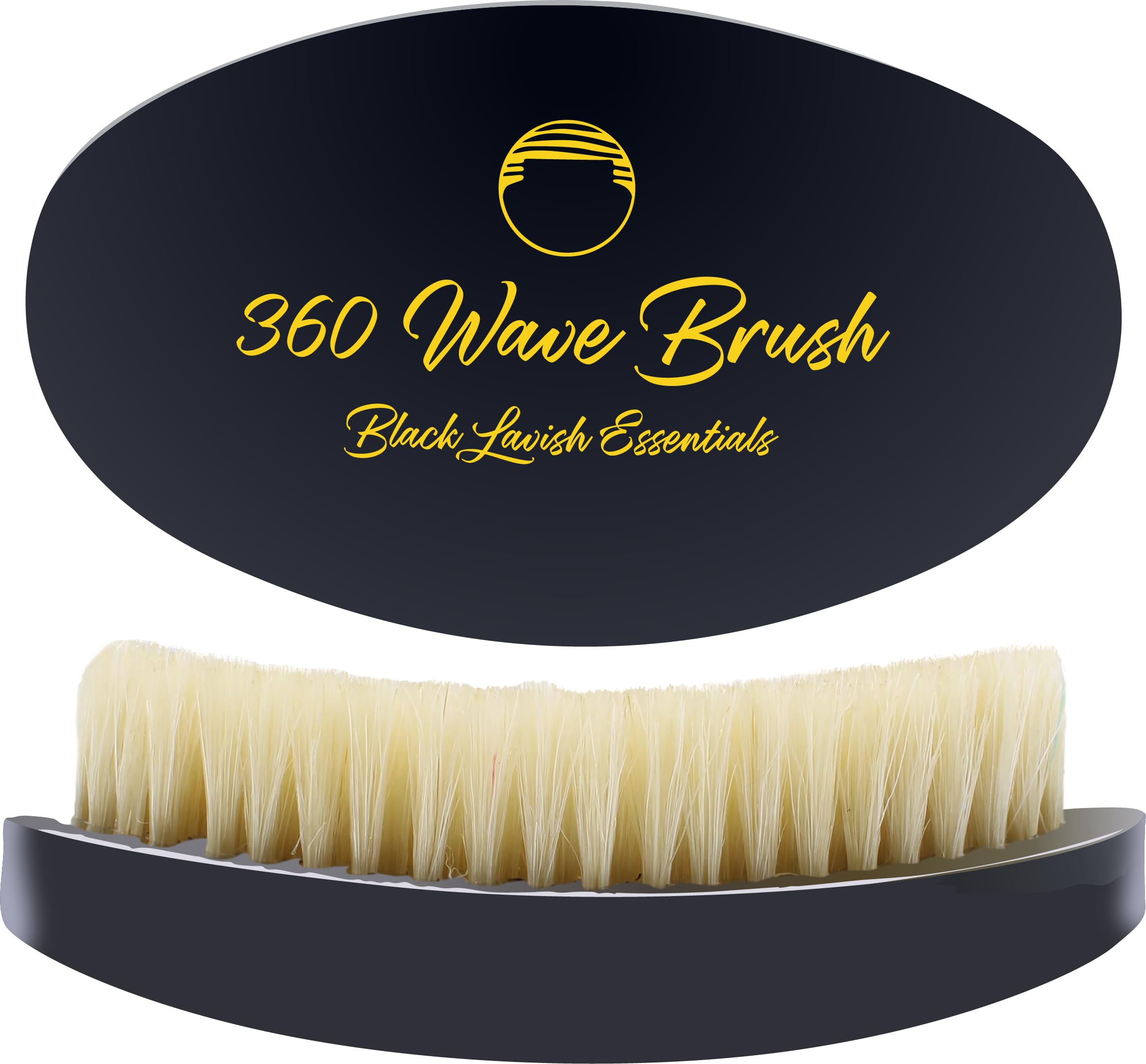 Cepillo ondulado 360, crea ondas más profundas, cerdas de jabalí suaves y duras (negro, cepillo suave)