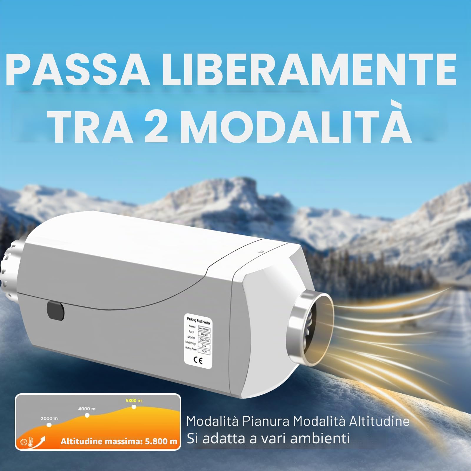 Riscaldatore Diesel 24V 7kW, Guscio in Alluminio, Con Telecomando Bidirezionale, Display LCD, Riscaldatore Diesel Fisso Con Connettore per Aereo, Riscaldatore Fisso per Auto per Camper