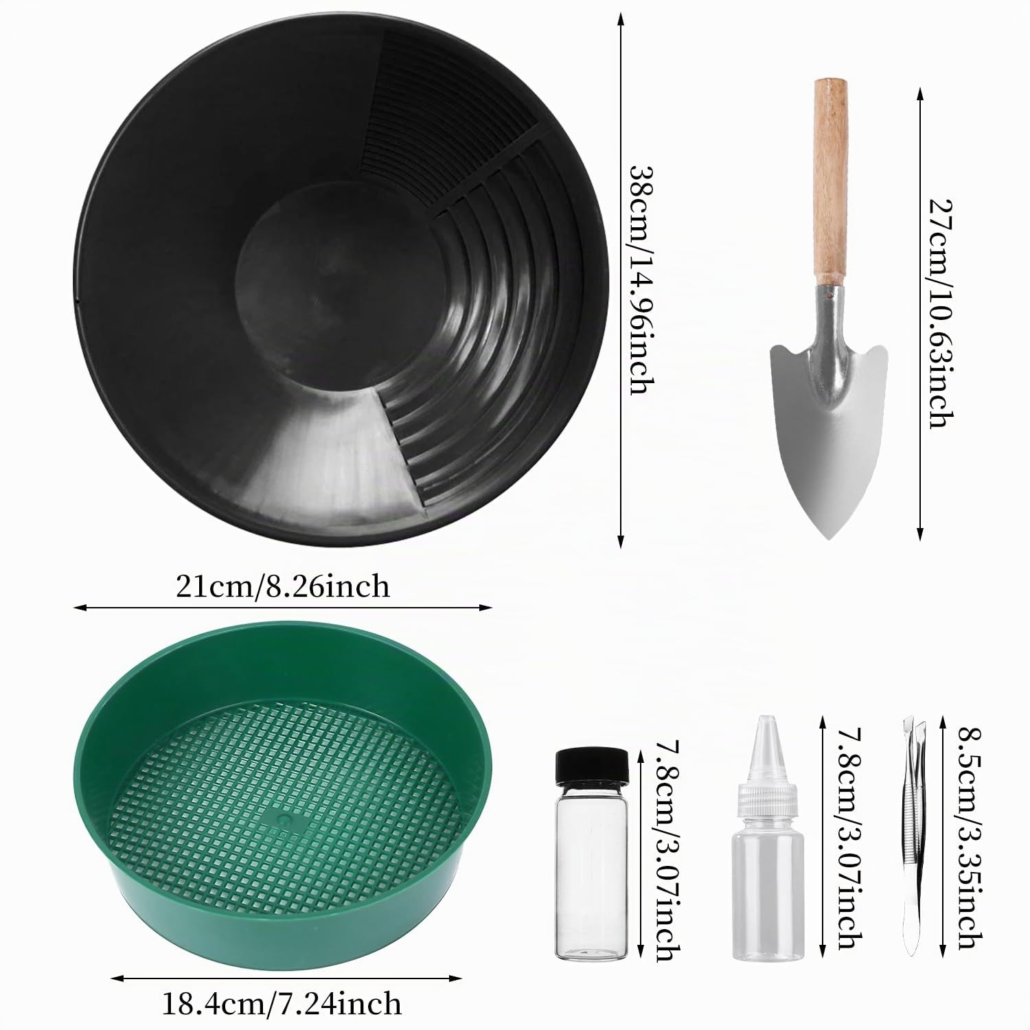 Kit Orpaillage, Batee Orpaillage, Gold Pan Kit, Rampe Orpaillage, Gold Tamis Classificateur Plateau Tamis Accessoire, pour Sable Or Mines Lavage Manuel Or Panning