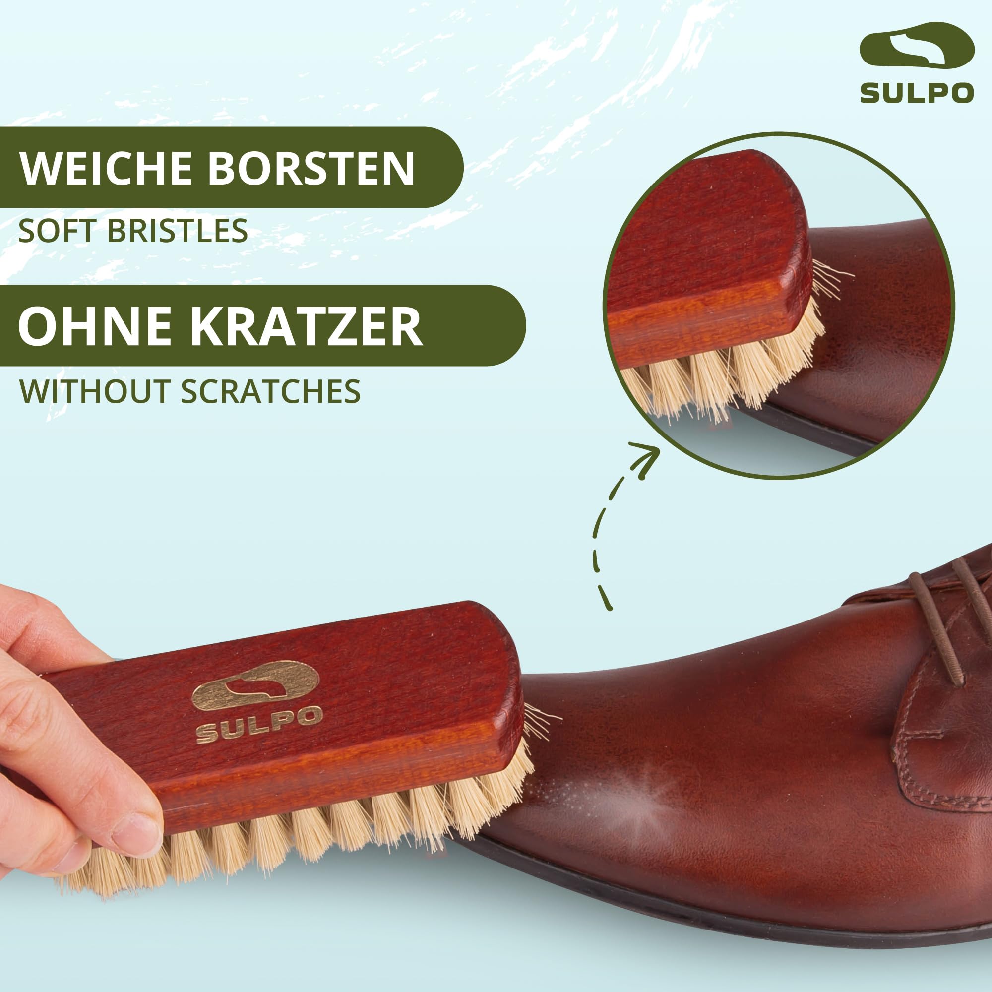 Spazzole Per Scarpe SULPO Set Di 2 - Morbide E Efficaci Per Pulizia Pelle E Camoscio - Foto 11