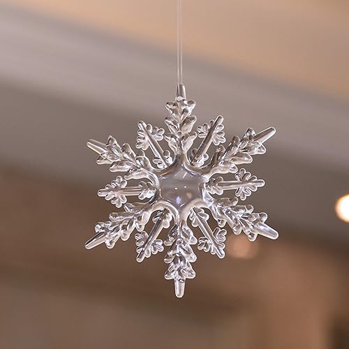 Miniatura 6 de MIAO JIN 48 piezas de plástico colgantes de Icicles colgantes colgantes para árbol de Navidad decoración de fiesta de boda transparencia