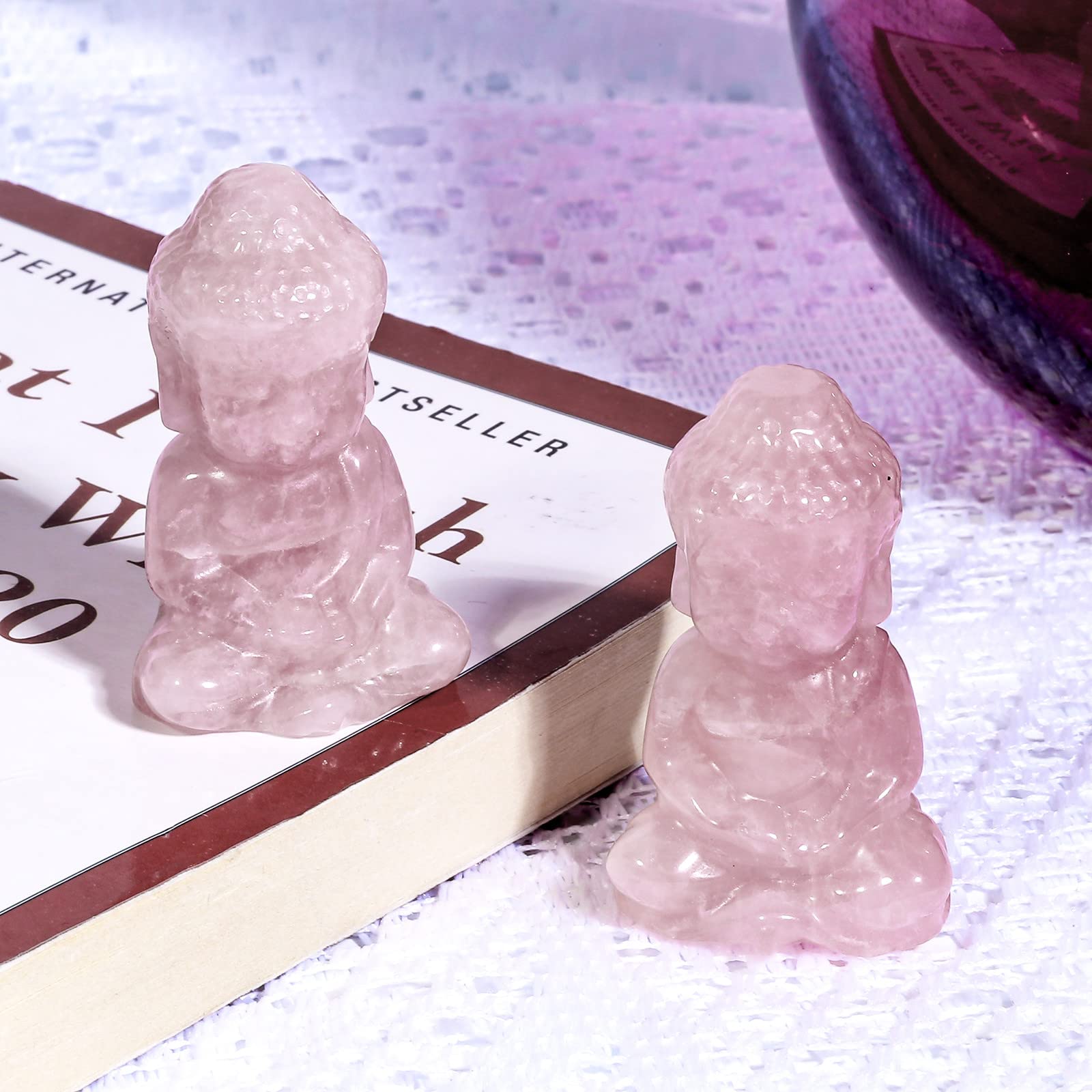 mookaitedecor Rose Quartz Crystal Baby Buddha Statue - Image 3