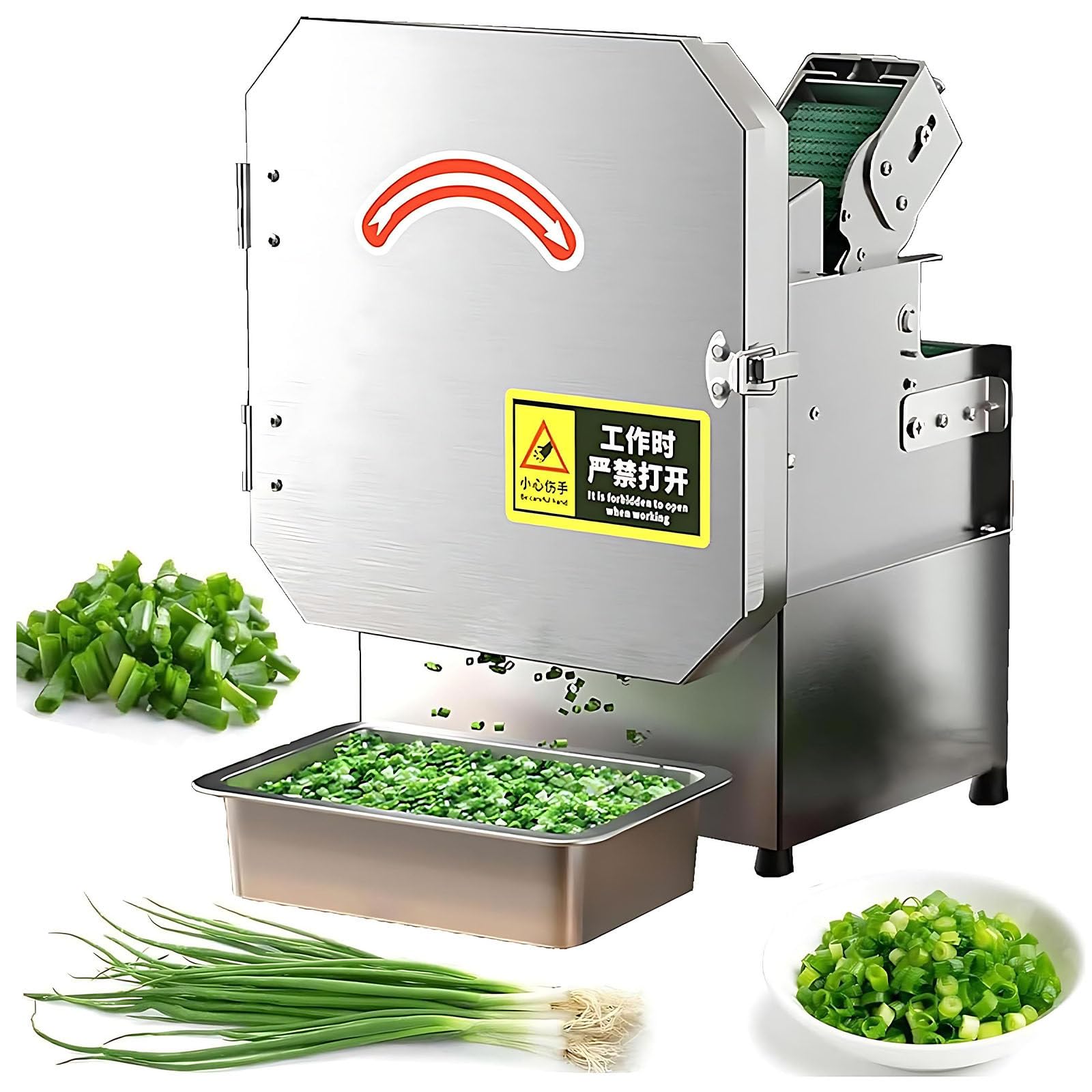 JKJZSALJ Electric Vegetable Cutter, 200W Compact Food Processor For Home Or Commercial Kitchen, Adjustable Thickness For Mincing Herbs & Veggies, Easy Clean
