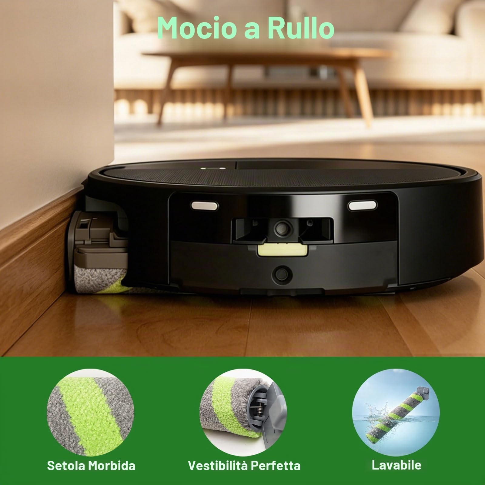 Ricambi per robot aspirapolvere iRobot Roomba Max 705 Combo/706 Combo Accessori 22 pezzi 2 set di spazzole a rullo, 4 filtri, 6 spazzole laterali, 2 mop a rullo, 4 sacchetti