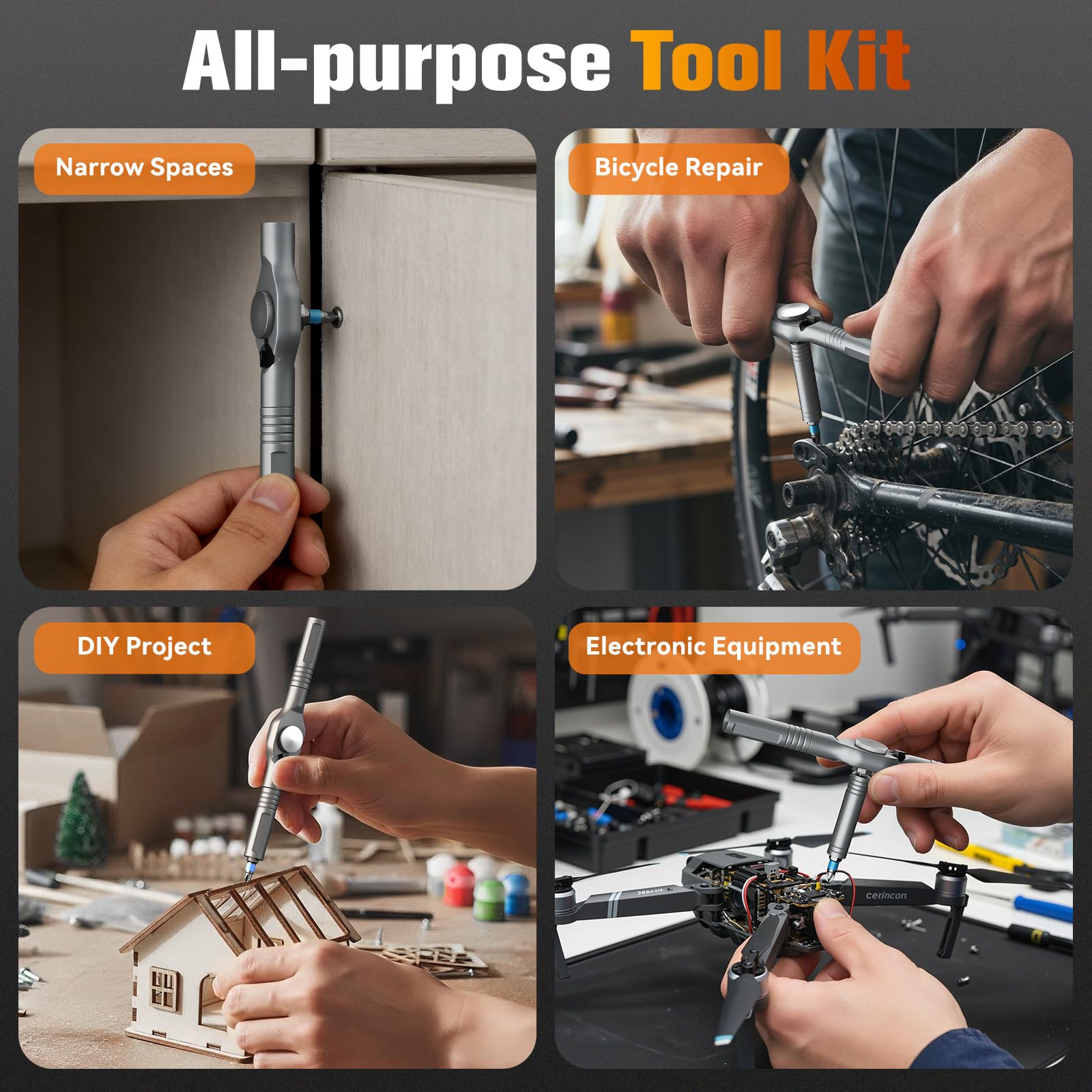 Housolution 66 in 1 Set di Cacciaviti a Rocchetto, Maniglia Sgabinabile, Testa 6,2°, Bit in Acciaio S2 Combinabili, Kit Portatile per Regali di Natale, Mobili, Computer, Biciclette, DIY