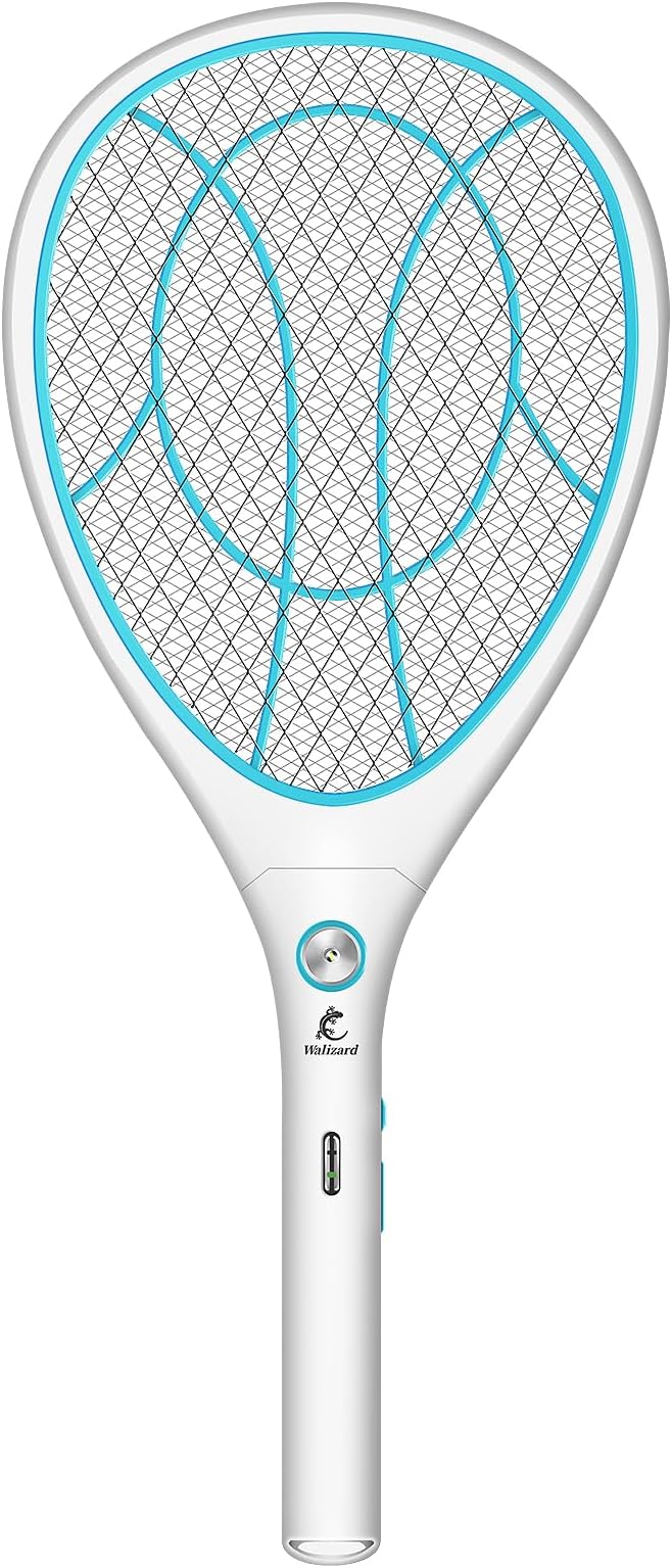 Electric Fly Zapper Racket Bat: Electric Fly Swatter Killer Bug Zapper Bat Electronic Mosquito Insect Killer Indoor USB Rechargeable 3000V