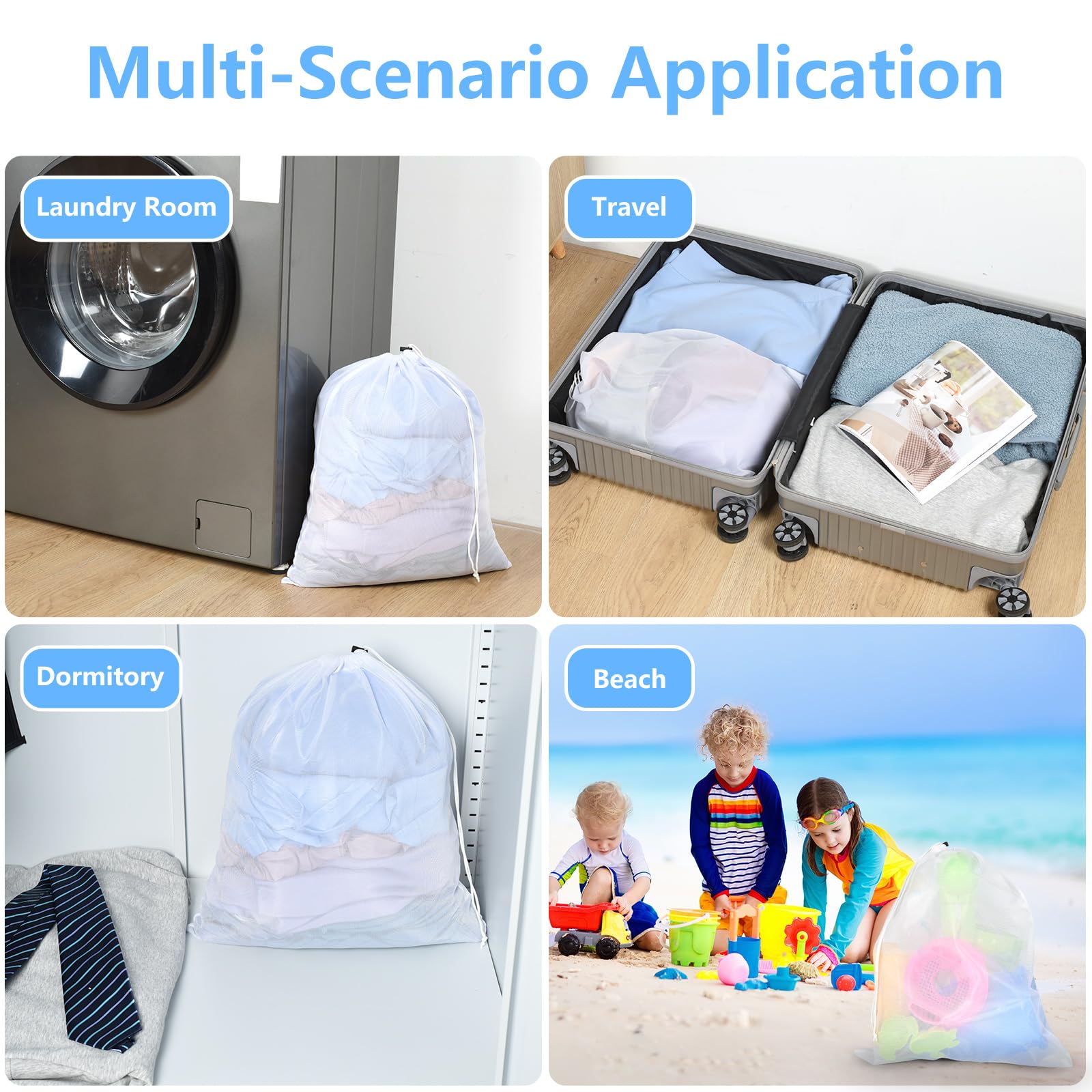 Lot De 2 Filets De Lavage 40x50 Cm - Sacs Réutilisables Pour Linge Délicat, Soutien-Gorge, Chaussettes Et Sous-Vêtements