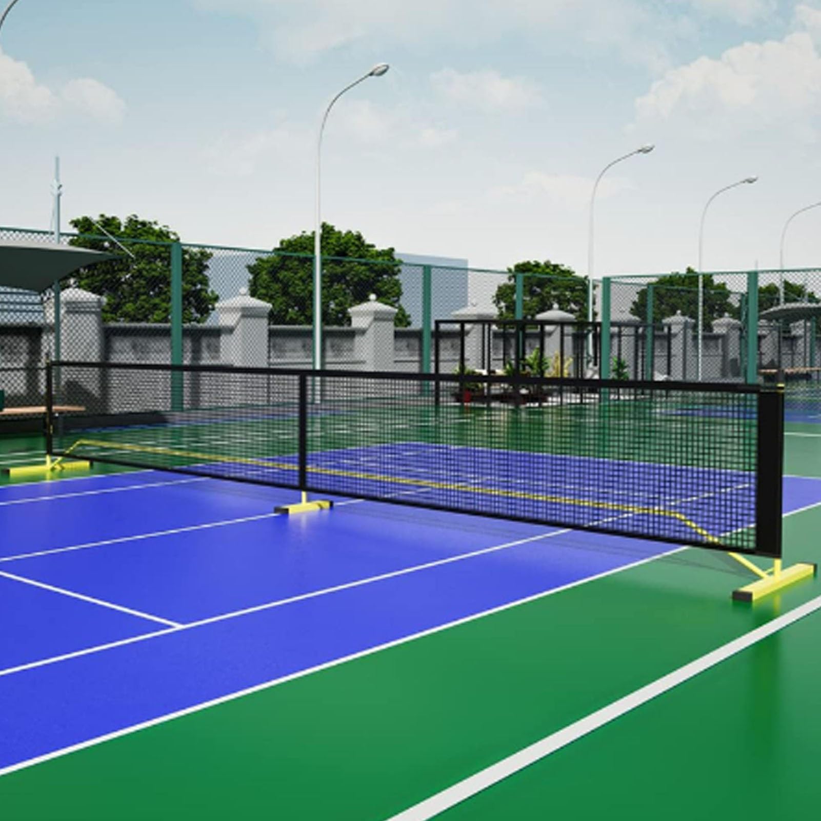 Rete Pickleball 7.6x0.9m Ufficiale | Rete Portatile in Poliestere Resistente per Interni ed Esterni | Rete da Gioco e di Ricambio per Sistema Pickleball