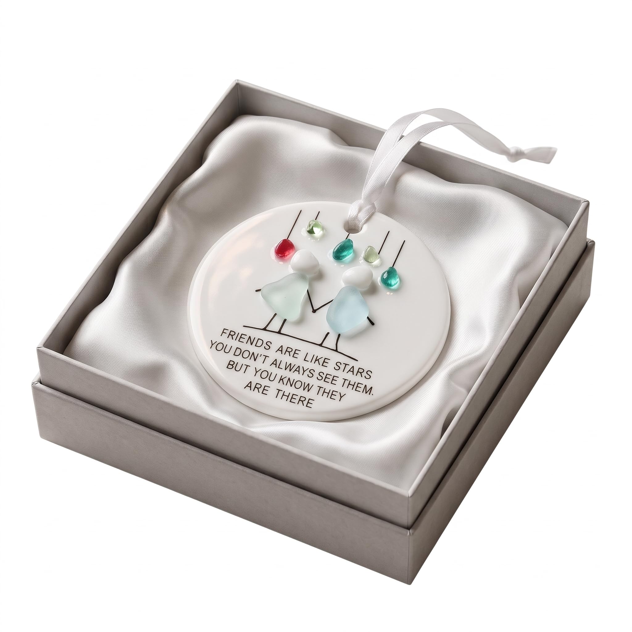 3D Sea Glass Figures Ceramic Round Ornament, Best Friend Birthday Gifts