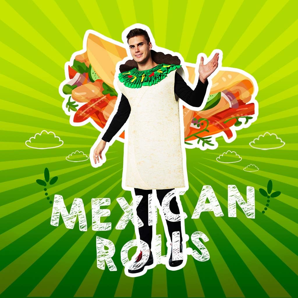 ReneeCho Adult Burrito Costume Halloween Funny Food Costumes Mexican Food Mascot Men Women - Image 6