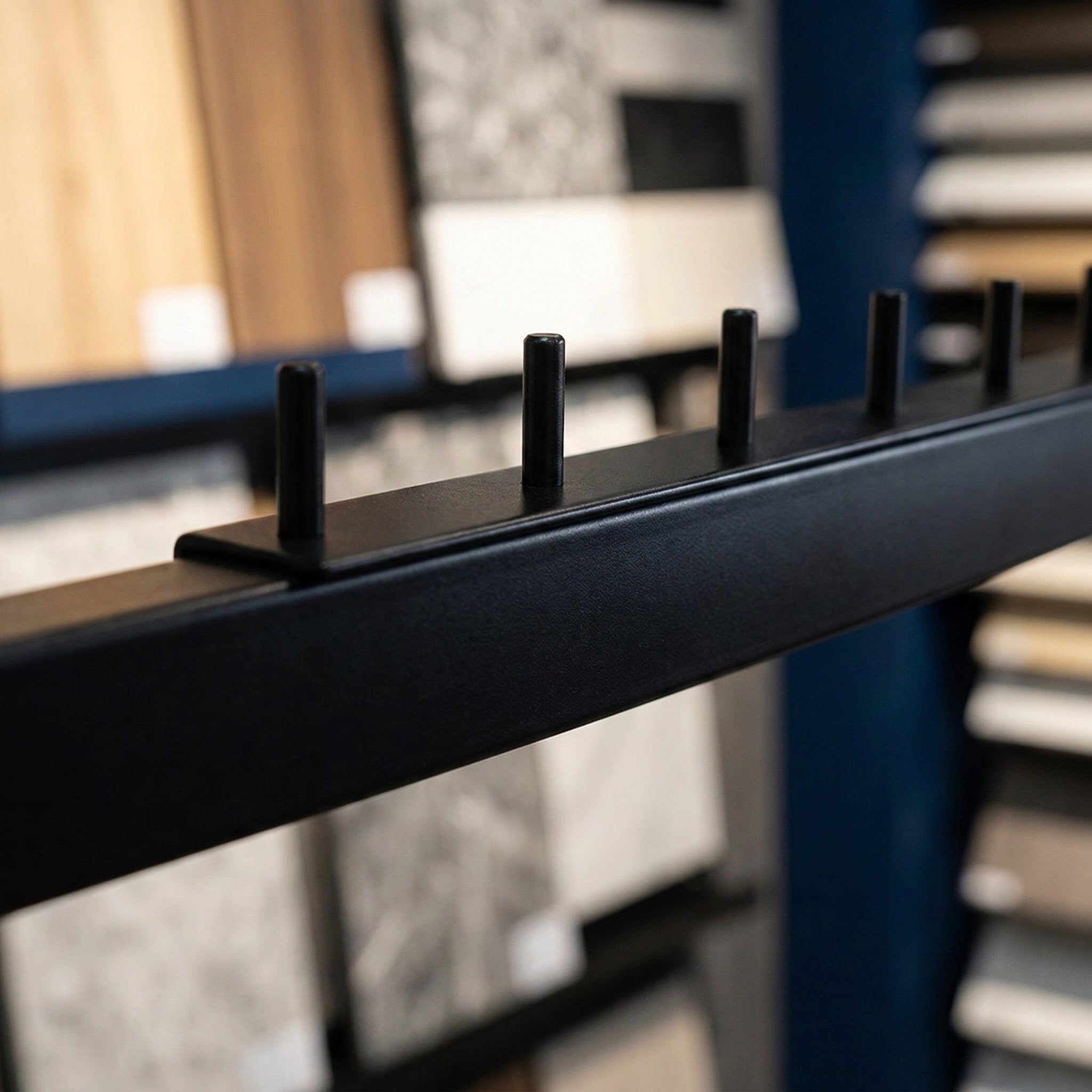 Soporte De Pared De 20 Ranuras para Muestras De Baldosas Y Puertas De Armarios, Organizador De Madera, Ahorra Espacio, Inclinación Ajustable, Fácil Montaje.