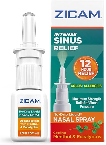 Zicam Intense Sinus Relief No-Drip Relief Nasal Spray with Cooling Menthol & Eucalyptus 0.5 oz Pack of 5